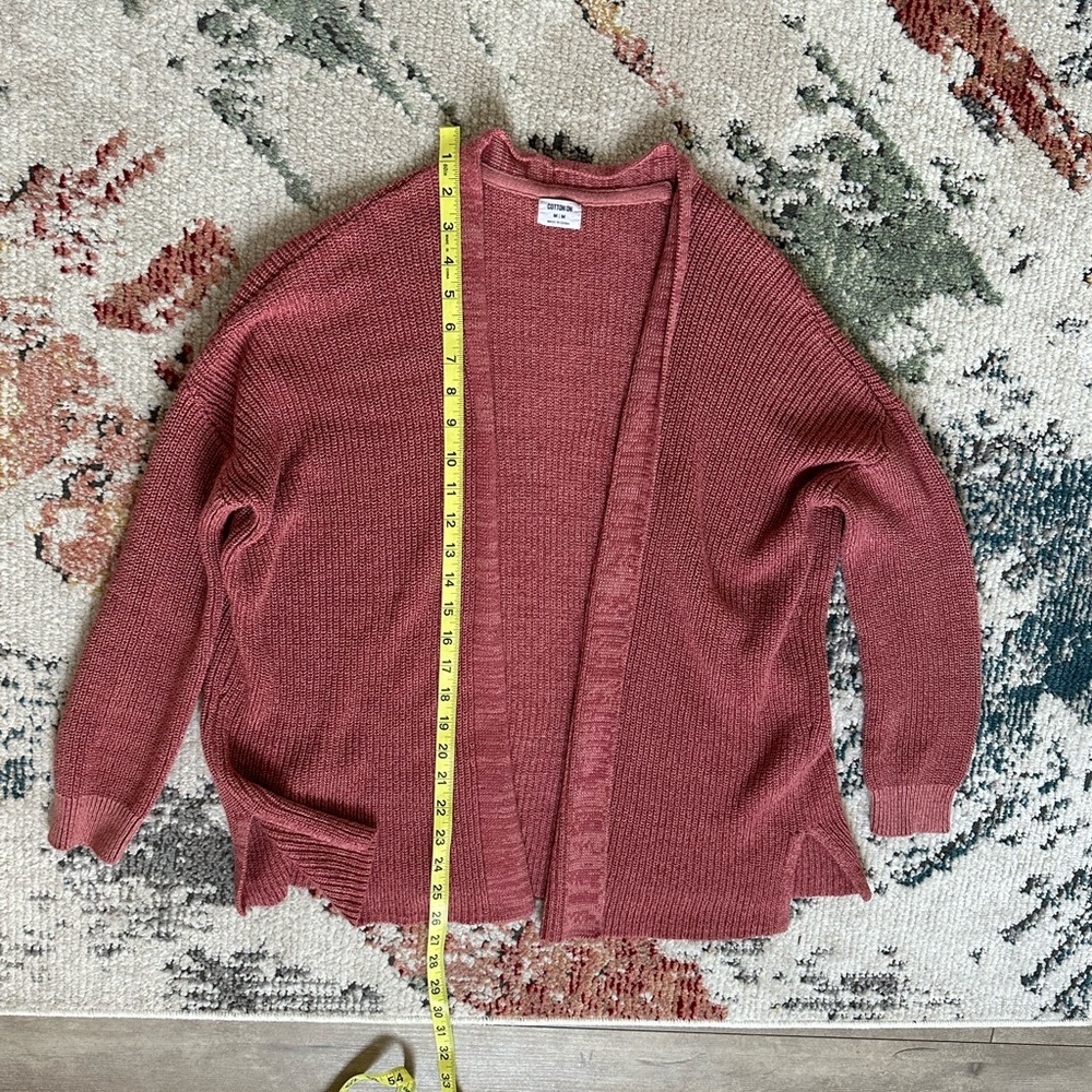 Cotton On Women's Archy Cardigan Sweater Size Medium Canyon Rose Marsala Twist - Picture 10 of 16
